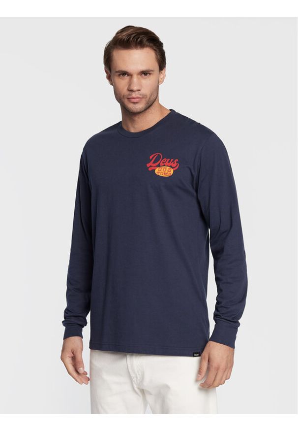 Longsleeve Deus Ex Machina. Kolor: niebieski. Materiał: bawełna. Długość rękawa: długi rękaw