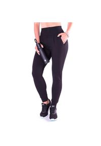 2SkIN - Dopasowane spodnie dresowe damskie 2skin FITGIRL CZARNE. Kolor: czarny. Materiał: bawełna, elastan. Sport: fitness #1