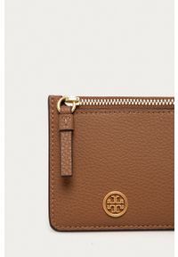 Tory Burch portfel skórzany damski kolor brązowy. Kolor: brązowy. Materiał: skóra. Wzór: gładki