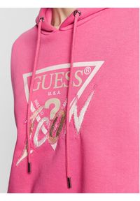 Guess Bluza Icon W3RQ03 KB683 Różowy Relaxed Fit. Kolor: różowy. Materiał: syntetyk