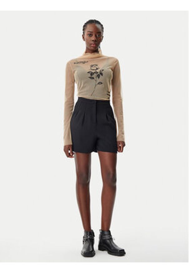 Patrizia Pepe Szorty materiałowe 8P0697/A545-K103 Czarny Regular Fit. Kolor: czarny. Materiał: syntetyk