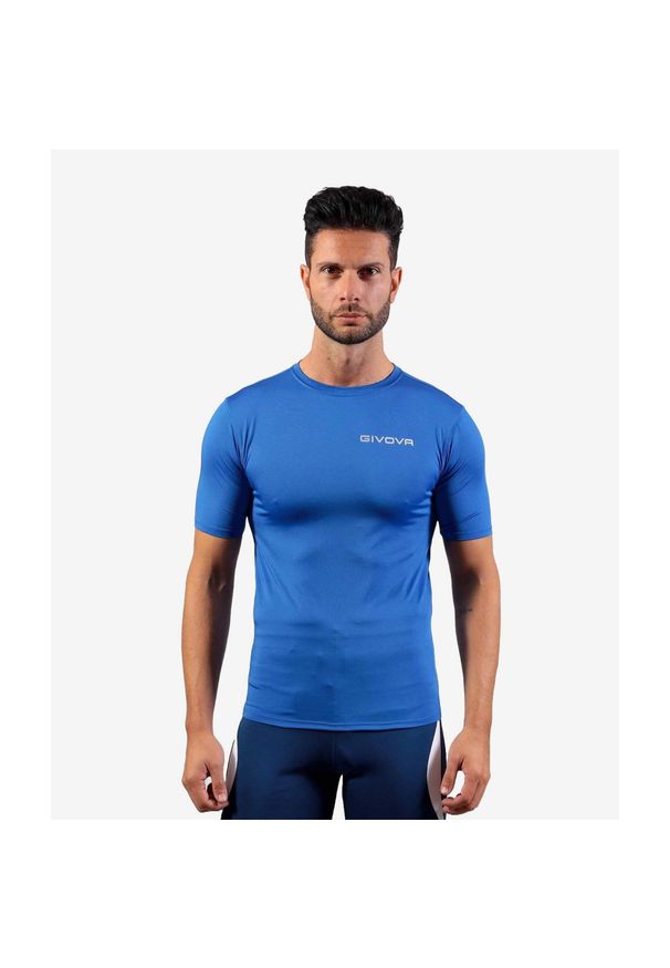 Koszulka piłkarska termoaktywna dla dorosłych Givova Corpus 2 niebieska. Kolor: niebieski. Sport: piłka nożna