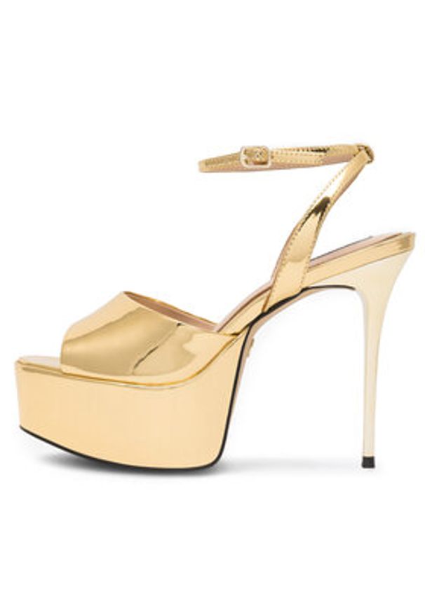 Nine West Sandały CHANDA ZL23031CC Złoty. Kolor: złoty. Materiał: skóra
