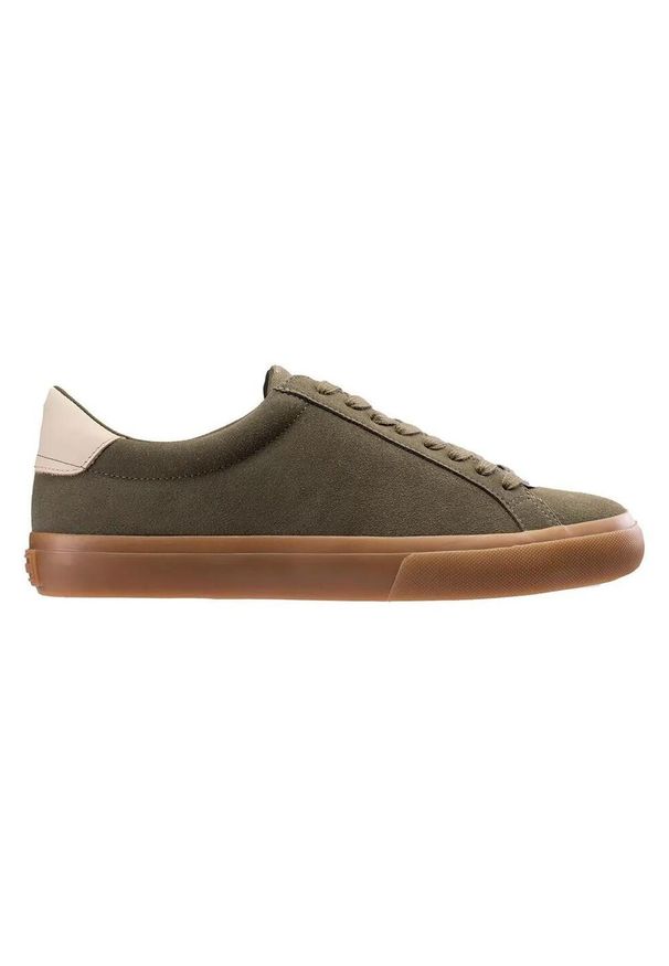 Iguana - Męskie Zamszowe Buty Sportowe Welker. Kolor: zielony. Materiał: zamsz. Sport: turystyka piesza