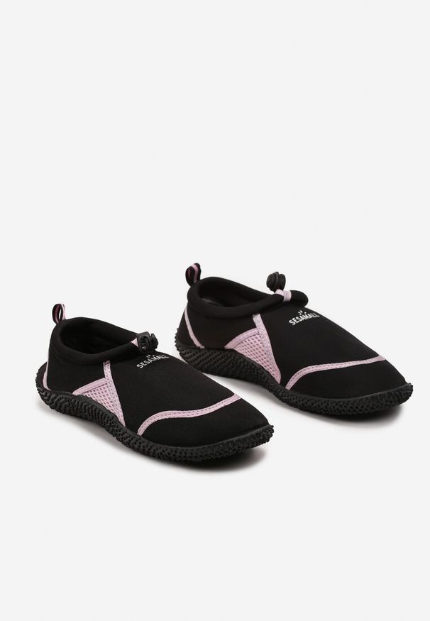Born2be - Czarno-Różowe Elastyczne Buty Sportowe do Wody Ralvie. Okazja: na plażę. Kolor: czarny. Materiał: len, bawełna. Sezon: lato