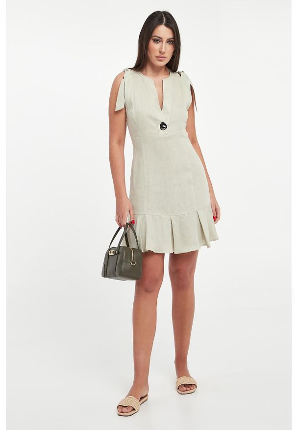 Armani Exchange - Sukienka lniana ARMANI EXCHANGE. Materiał: len