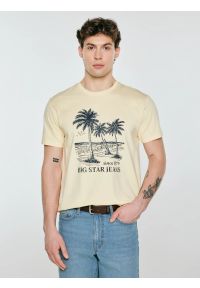 Big-Star - Koszulka męska z kontrastowym nadrukiem żółta Omer 200. Kolor: żółty. Materiał: bawełna, denim. Wzór: nadruk. Sezon: lato. Styl: klasyczny #4