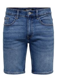 Only & Sons Szorty jeansowe Weft 22034527 Niebieski Regular Fit. Kolor: niebieski. Materiał: syntetyk