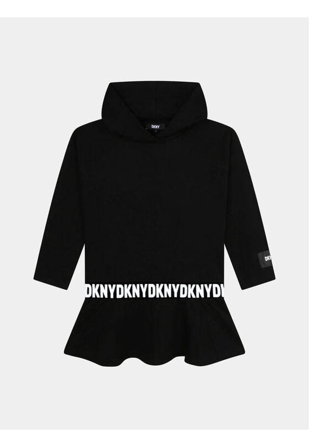 DKNY Sukienka dzianinowa D32905 D Czarny Regular Fit. Kolor: czarny. Materiał: bawełna
