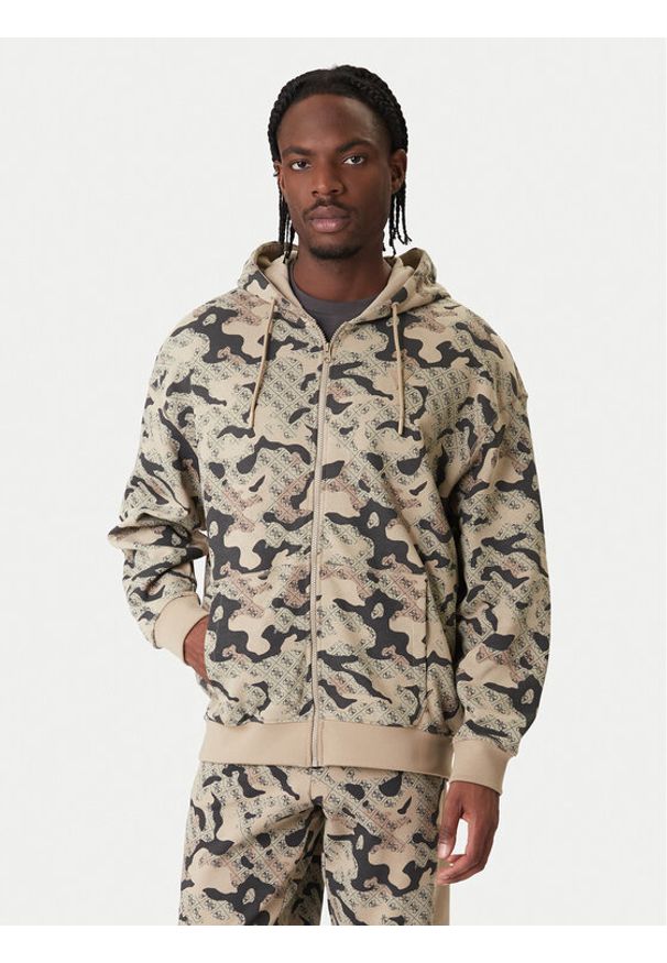 Guess Bluza Z6RQ04 K9YI1 Beżowy Regular Fit. Kolor: beżowy. Materiał: bawełna