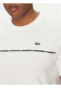 Lacoste T-Shirt TH9842 Biały Regular Fit. Kolor: biały. Materiał: bawełna #4