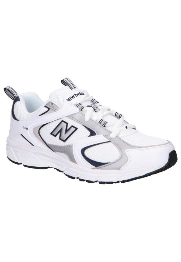 Buty lekkie wygodne białe sportowe sneakersy męskie New Balance. Kolor: szary, biały, wielokolorowy. Materiał: syntetyk. Szerokość cholewki: normalna. Sport: turystyka piesza