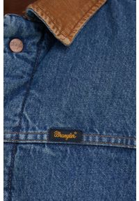 Wrangler Kurtka jeansowa bawełniana przejściowa. Okazja: na co dzień. Kolor: niebieski. Materiał: bawełna, jeans. Styl: casual #4