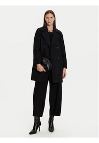 Morgan Płaszcz wełniany 242-GITI Czarny Loose Fit. Kolor: czarny. Materiał: wełna, syntetyk #5