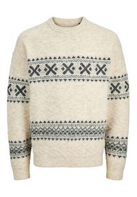 Jack & Jones Sweter Blumax 12286244 Beżowy Relaxed Fit. Kolor: beżowy. Materiał: syntetyk #5