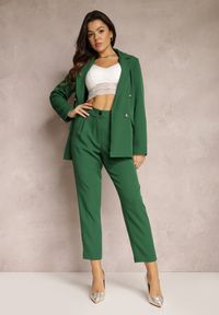 Renee - Zielone Spodnie Cygaretki Zalko. Okazja: na co dzień. Kolor: zielony. Styl: klasyczny, casual, elegancki #1