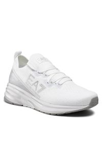 Sneakersy EA7 Emporio Armani X8X095 XK240 M696 White/Silver. Kolor: biały. Materiał: materiał