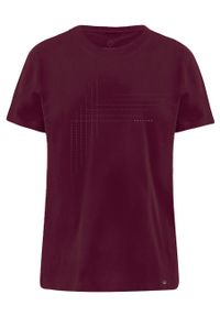 Volcano - Koszulka z dżetami T-MONIC. Okazja: na co dzień. Materiał: jeans, materiał, bawełna. Długość: krótkie. Wzór: nadruk, geometria. Styl: klasyczny, casual, elegancki