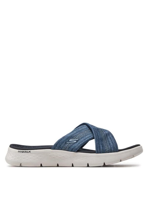 skechers - Skechers Klapki Go Walk Flex Sandal-Impressed 141420/NVY Granatowy. Kolor: niebieski