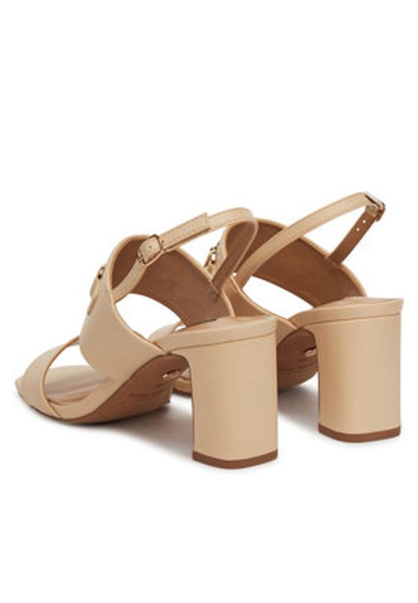 Nine West Sandały 2489-19 Beżowy. Kolor: beżowy. Materiał: materiał, syntetyk