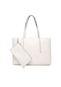 Calvin Klein Torebka Foil Logo Tote W/Pouch LV04F3274G Biały. Kolor: biały. Materiał: skórzane #4