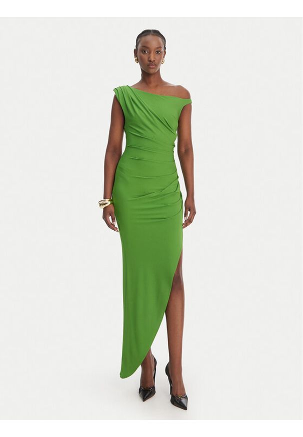 Elisabetta Franchi Sukienka koktajlowa AB-906-61E2-V450 Zielony Regular Fit. Kolor: zielony. Materiał: wiskoza. Styl: wizytowy