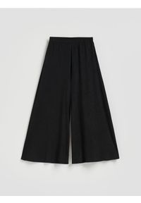Reserved - Spodnie palazzo - czarny. Kolor: czarny. Materiał: dzianina #1