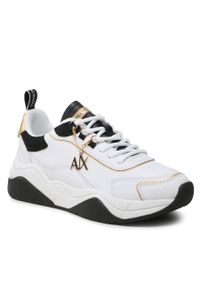 Sneakersy Armani Exchange XDX104 XV580 S037 Opt.White/Black/Gold. Kolor: biały. Materiał: skóra #1