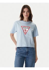 Guess Jeans T-Shirt W4YI73 K8HM0 Błękitny Regular Fit. Kolor: niebieski. Materiał: bawełna #1
