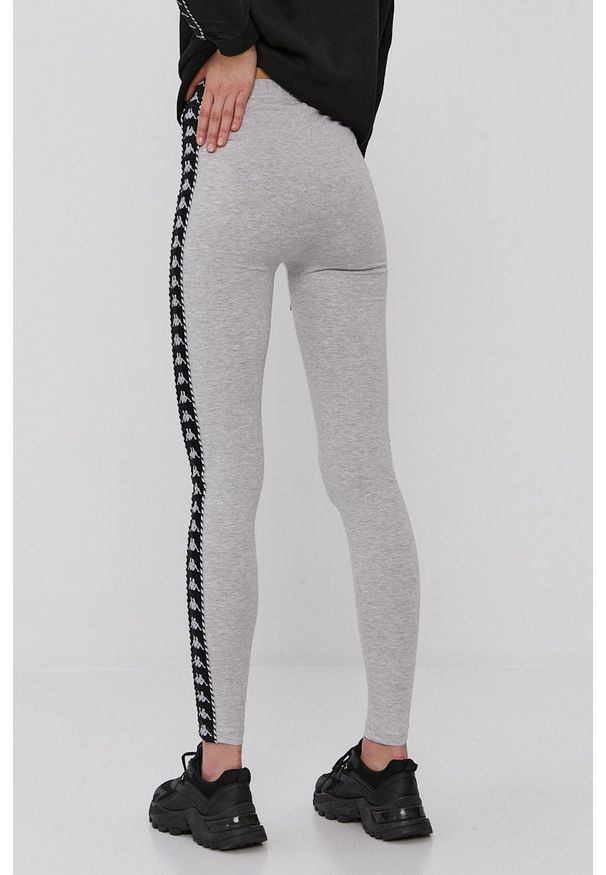 Kappa Legginsy damskie kolor szary z aplikacją. Stan: podwyższony. Kolor: szary. Wzór: aplikacja