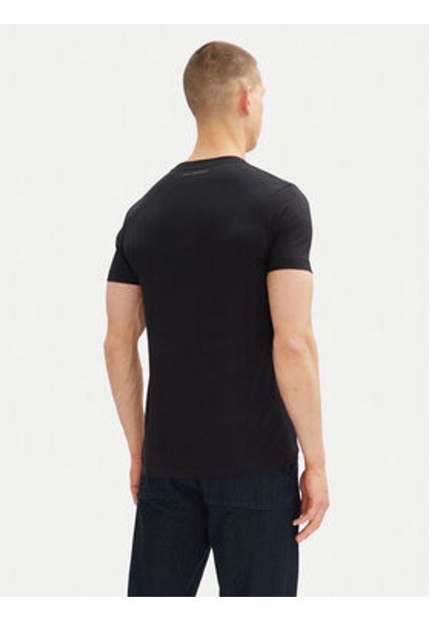 Karl Lagerfeld - KARL LAGERFELD T-Shirt 755065 552241 Granatowy Regular Fit. Typ kołnierza: dekolt w karo. Kolor: niebieski. Materiał: bawełna