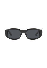 VERSACE - Versace okulary przeciwsłoneczne kolor czarny. Kształt: prostokątne. Kolor: czarny