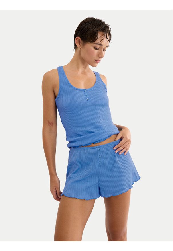 Triumph Szorty piżamowe Mix & Match 10227205 Niebieski Regular Fit. Kolor: niebieski. Materiał: bawełna