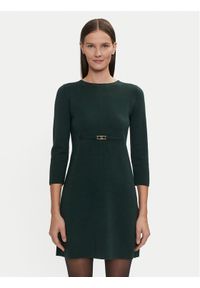 Luisa Spagnoli Sukienka dzianinowa Marinella 58486 Zielony Regular Fit. Kolor: zielony. Materiał: wełna