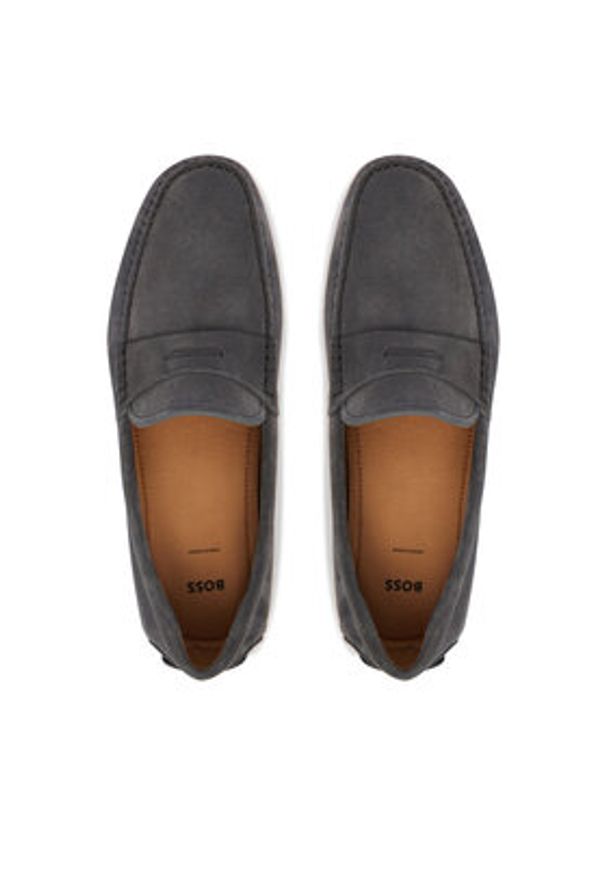 BOSS Mokasyny Noel 50541750 Szary. Kolor: szary. Materiał: skóra, zamsz