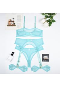 Intica - Zestaw bielizny z siateczki elegancki i trwały Shani. Kolor: niebieski. Materiał: materiał