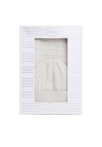 TOMMY HILFIGER - Tommy Hilfiger Zestaw Szalik i Czapka Flag Fluffy AW0AW17994 Beżowy. Kolor: beżowy. Materiał: poliester #3