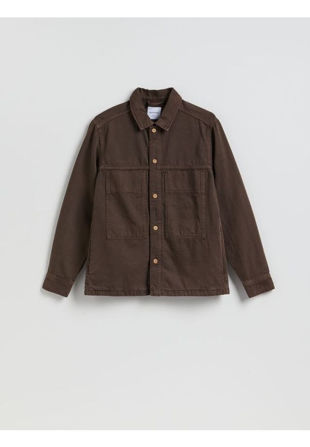 Reserved - Jeansowa koszula comfort fit - dark grey jeans. Materiał: jeans