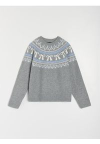 Sinsay - Sweter z motywem świątecznym z domieszką wełny - szary. Kolor: szary. Materiał: wełna. Styl: wizytowy #1