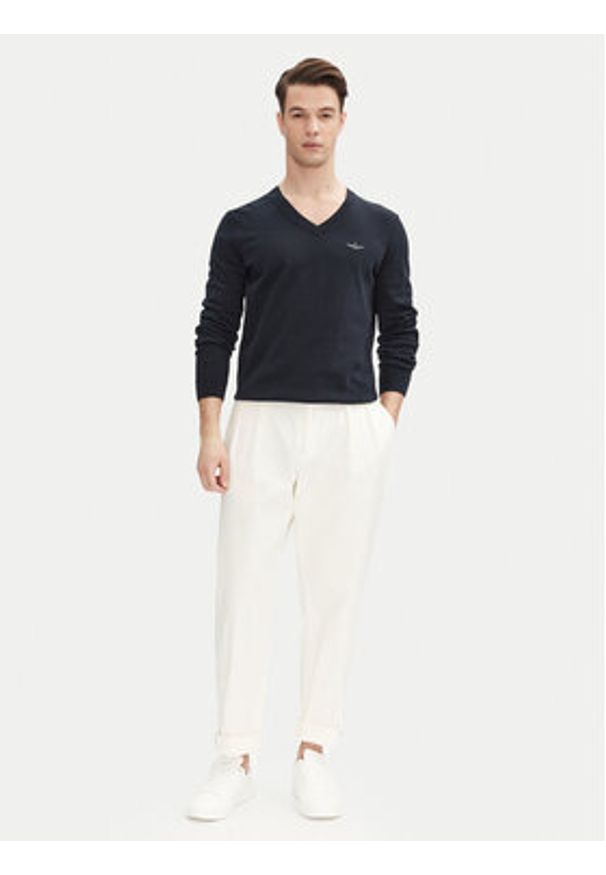 Aeronautica Militare Sweter 251MA1504L506 Granatowy Regular Fit. Kolor: niebieski. Materiał: bawełna