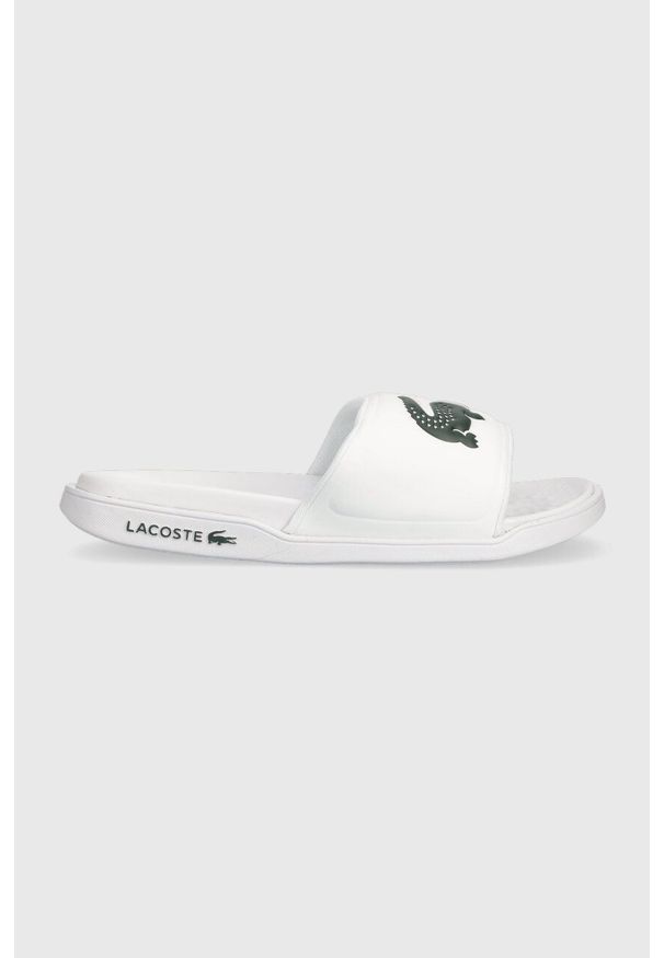 Lacoste klapki CROCO DUALISTE damskie kolor biały 43CFA0040. Kolor: biały. Materiał: materiał