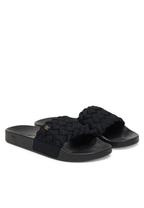 TOMMY HILFIGER - Tommy Hilfiger Klapki Th Braided Pool Slide FW0FW09203 Czarny. Kolor: czarny. Materiał: materiał