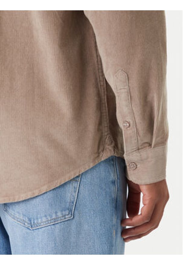 Tommy Jeans Koszula Baby Cord DM0DM22021 Beżowy Regular Fit. Kolor: beżowy. Materiał: bawełna