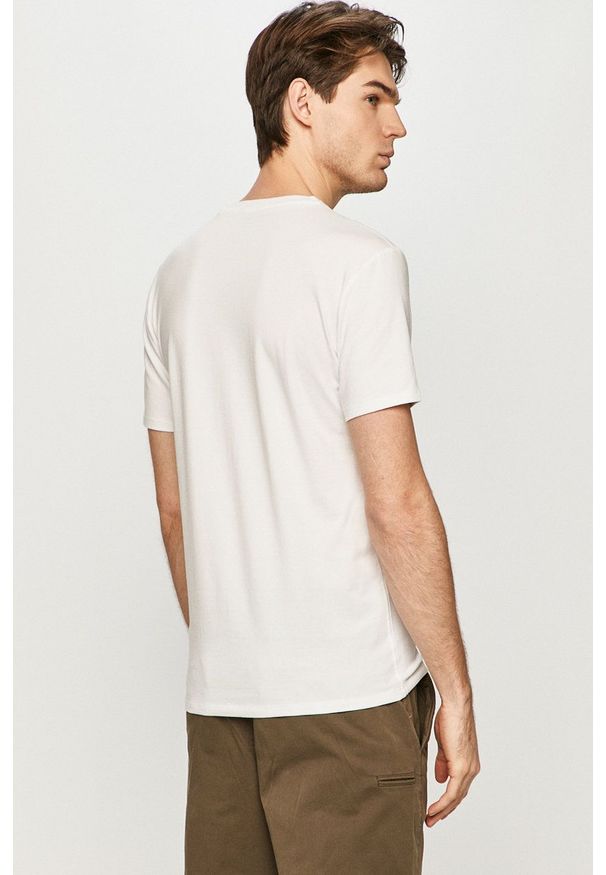 Guess - T-shirt. Kolor: biały. Materiał: dzianina. Wzór: gładki