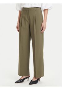 Hugo - HUGO Spodnie materiałowe Tiana17 50564491 Zielony Relaxed Fit. Kolor: zielony. Materiał: wiskoza #1