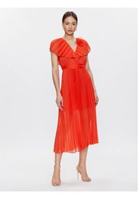 Dixie Sukienka koktajlowa A319V025A Koralowy Regular Fit. Kolor: pomarańczowy. Materiał: wiskoza. Styl: wizytowy