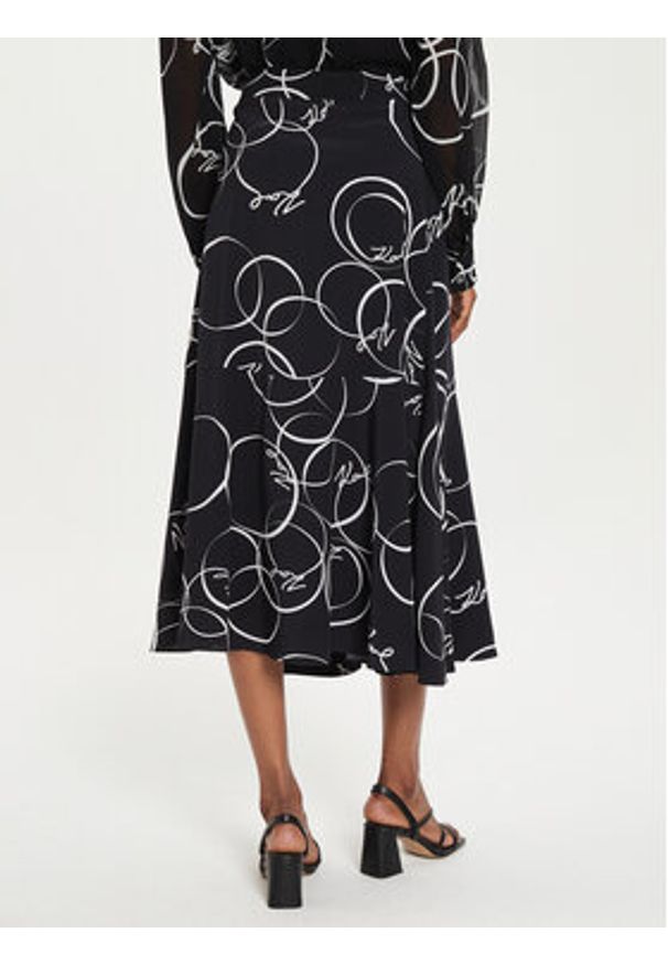Karl Lagerfeld - KARL LAGERFELD Spódnica midi 245W1203 Czarny Regular Fit. Kolor: czarny. Materiał: wiskoza