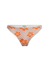 Roxy - Majtki bikini o średnim kryciu dla Kobiety MINI HULA Brązowy. Kolor: brązowy. Materiał: nylon, elastan, materiał. Wzór: aplikacja