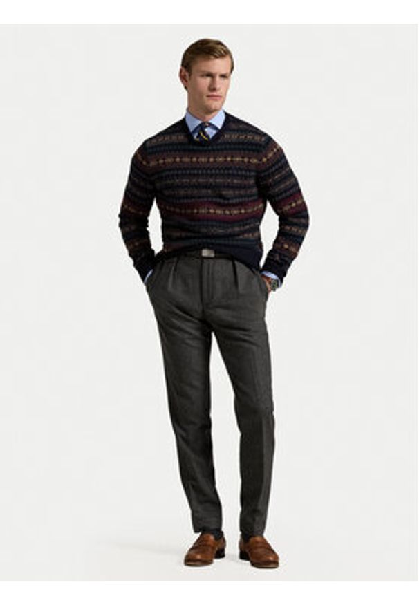 Polo Ralph Lauren Sweter 710981615001 Granatowy Regular Fit. Typ kołnierza: polo. Kolor: niebieski. Materiał: wełna
