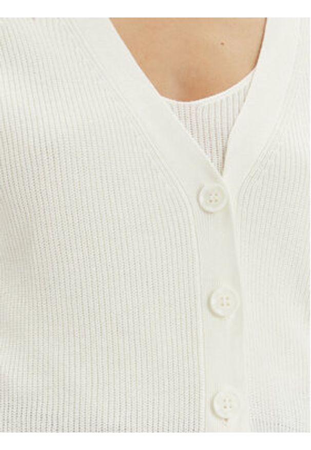 Vero Moda Kardigan New Lex Sun 10281878 Biały Regular Fit. Kolor: biały. Materiał: wiskoza